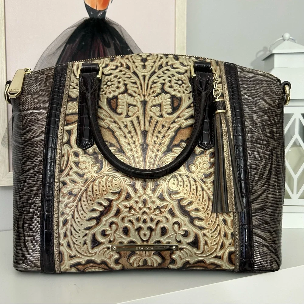 ❌SOLD❌Brahmin Duxbury Gold Bel Canto Satchel - Picture 1 of 14